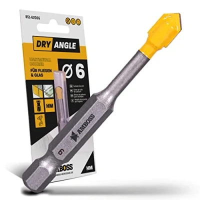 Abbildung von Amboss DryAngle Ø 6mm Fliesenbohrer Glasbohrer Keramikbohrer Sechskantschaft für Bohrmaschinen Glas/Wandfliesen/Dachziegel/Keramik bohren