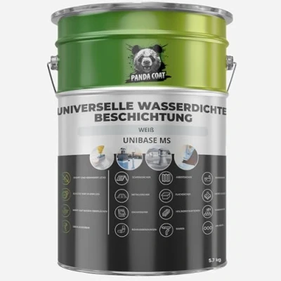 Abbildung von PandaCoat Wasserdichte Dichtmasse Flüssigkunststoff Abdichtung Weiss Dachrinne abdichten Flachdachabdichtung Beton, Metall &amp; Holz Dichtschlämme Dachabdichtung flüssig (5.7kg)
