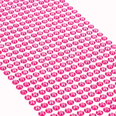 Abbildung von Movoja Pinke Strasssteine runde Glitzersteine 640 Stück 5 mm selbstklebend zum Verzieren und Basteln Schmucksteine aufkleben Steinchen Dekosteine Bastelsteine Pink