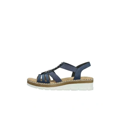 Abbildung von Rieker Keilsandalette, Sommerschuh, Sandale, Keilabsatz, mit Stretchbänder