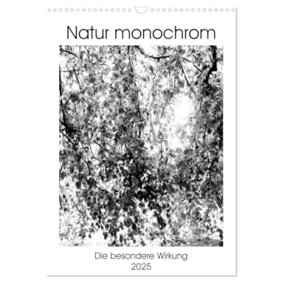Abbildung von Natur monochrom Die besondere Wirkung (Wandkalender 2025 DIN A3 hoch), CALVENDO Monatskalender