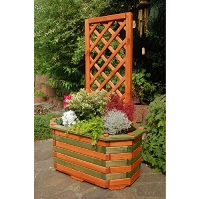 Abbildung von DSH DEKO SHOP HANNUSCH Blumenkasten Bk6l Pergola braun grün