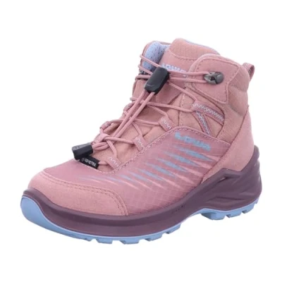 Abbildung von Lowa Zirrox II GTX MID JR Unisex Hikingschuh für Kinder, Größe: 30, Alt rosa/eisblau Lederimitat/textil