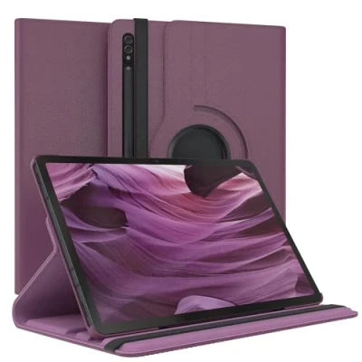 Abbildung von EAZY Case Tablet Hülle für Samsung Galaxy Tab S8 Schutzhülle 11 Zoll Smart Cover Rotationcase zum Aufstellen Klapphülle 360 drehbar mit Standfunktion Tasche Kunstleder Lila