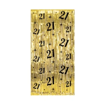 Abbildung von Tür vorhang 21 Jahre Gold Schwarz Classy 100x200cm pro Einheit