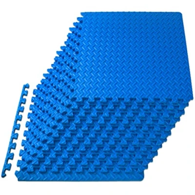 Abbildung von ProsourceFit Puzzle Exercise Mat ½ in, Eva Interlocking Foam Floor Tiles for Home Gym, Workout Equipment, Padding Kids, Blue, 24 in x 48 Sq Ft 12