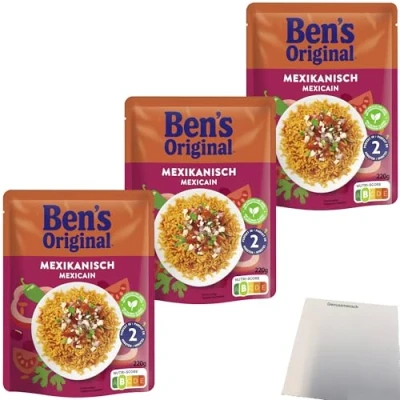 Abbildung von usy Bundle für Ben&#039;s Original Express Mexikanisch 3er Pack (3x220g Packung) + Block
