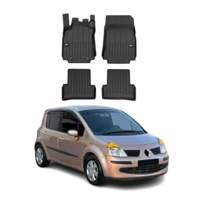 Abbildung von Fußmatten Gummimatten kompatibel mit Renault Modus 2004 2012 OMAC Premium 3D Schwarz TPE Gummi