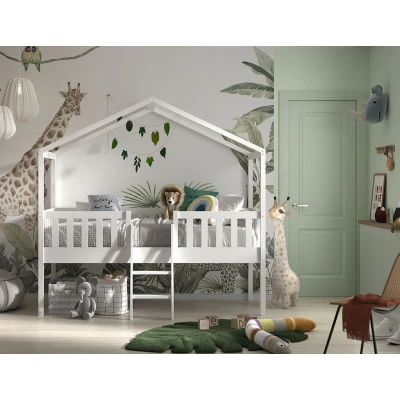 Abbildung von Vipack Hausbett &quot;Dallas&quot;, (Made in Europe), inkl. Rolllattenrost und Leiter, wahlweise mit oder ohne Rutsche