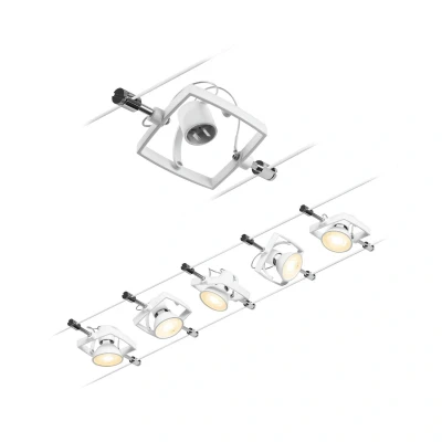 Abbildung von Paulmann 94432 CorDuo Seilsytem Set Mac II DC max. 5x10 Watt erweiterbar Weiß matt Drahtseil Kunststoff GU5,3 Drahtseilsystem ohne Leuchtmittel