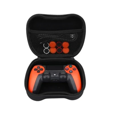 Abbildung von NK Pack PS4 / PS3 PC/Wireless Mobile Controller Wireless Controller, Dual Shock, 6 Axis, Touchpad, Headphone Input, Charging Cable, 8 x Joystick Grips, Case Orange