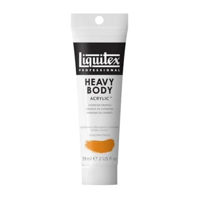 Abbildung von Liquitex 8870117 Professional Heavy Body Acrylfarbe in Künstlerqualität mit ausgezeichneter Lichtechtheit buttriger Konsistenz, 59ml Tube Kadmiumorange