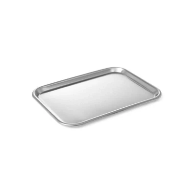 Abbildung von HENDI Serviertablett 34,5 x 24,5 cm Edelstahl spülmaschinengeeignet, Gastro Tablett rechteckig Buffet