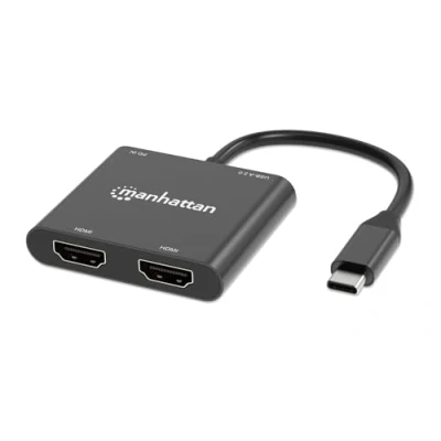 Abbildung von Manhattan USB C PD auf Dual HDMI Monitor Adapter 4K 60Hz