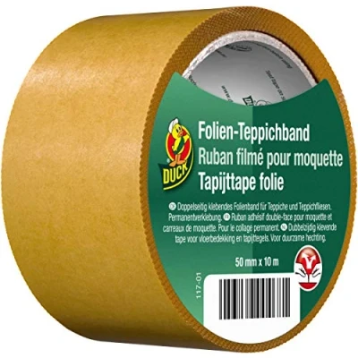 Abbildung von Duck Folien Teppichband doppelseitiges Klebeband für permanente Verklebung von Teppich 50mmx10m