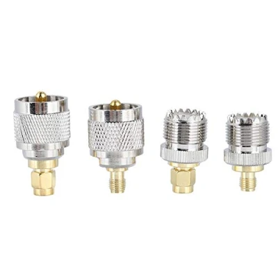Abbildung von 4 Kit Adapteranschluss, SMA zu UHF Adapter, Stecker/Buchse Buchse/Stecker RF Koaxialadapter, Geeignet für Antennen, WLAN Geräte, Koaxialkabel usw.