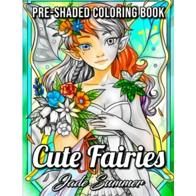 Abbildung von Cute Fairies: A Grayscale Coloring Book with Adorable Fairy Girls and Delightful Fantasy Scenes for Relaxation (Grayscale Books)
