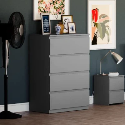 Abbildung von Vida Designs Kommode Denver, Grau, 4 Drawer