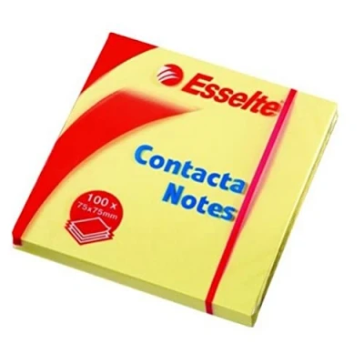 Abbildung von 12 x Esselte Haftnotizen Contacta Notes 75x75mm gelb 100 Blatt