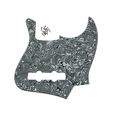 Abbildung von Dopro Jazz Bass J Pickguard für USA/Mexican 4 String FD schwarz / weiß Shell