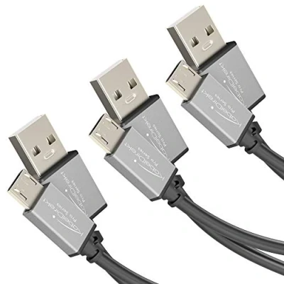Abbildung von KabelDirekt Micro USB 2.0 Kabel 0,5m + 1m 2m, 3 Pack (High Speed Datenkabel und Ladekabel, geeignet für Smartphones Tablets mit Anschluss, schwarz/space grey)