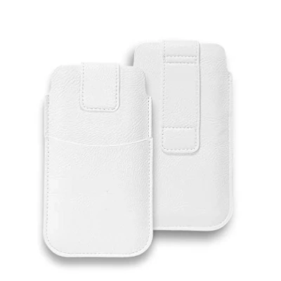 Abbildung von AXELENS Handy Beutel Universal im Kunstleder Gürteltasche Holster Klettverschluss und Gürtelschlaufe für Smartphone Handyhalter von 4,1 bis 4,7 Zoll iPhone, Samsung, Huawei, Oppo, Xiaomi Weiß