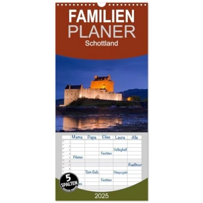 Abbildung von Familienplaner 2025 Schottland mit 5 Spalten (Wandkalender, 21 cm x 45 cm), CALVENDO