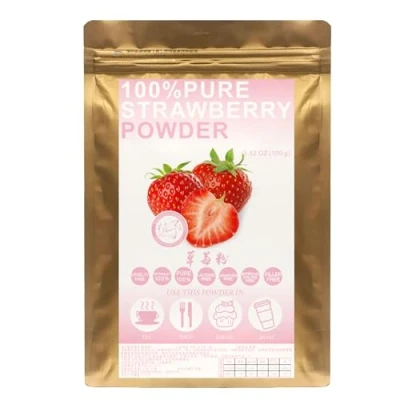 Abbildung von Plant Gift Strwberry Powder, 草莓粉 100% Reine gefriergetrocknete Erdbeeren, Mahlzeitenersatz Dehydrierte Erdbeeren Pulver, Vitamin C, Nicht GVO, Glutenfrei, Vegan 100G/3.52oz