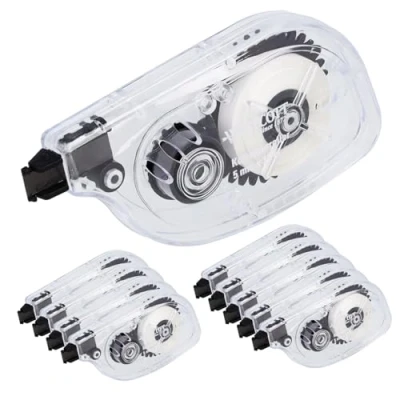 Abbildung von Westcott Korrekturroller seitliche Abrolltechnik 10 Stück Korrekturmaus mit weißer Korrekturschicht 10m x 5mm präzise, hochdeckend und sofort beschreibbar E 743917 00