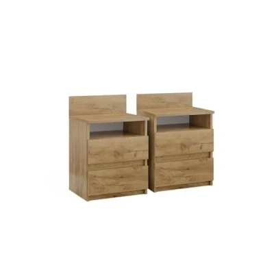 Abbildung von Vicco Nachttisch Monty, Goldkraft Eiche, 39.6 x 59.1 cm 2er Set