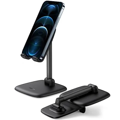 Abbildung von UGREEN Handy Ständer Halter verstellbar Handyständer für Tisch Aufsteller Smartphone klappbar kompatibel mit iPhone 15 14 13 12 Galaxy S23 Ultra S23+ Huawei 4,7 7,9&quot; (Schwarz)
