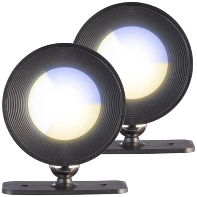 Abbildung von Lunartec LED Lampe Wohnzimmer: 2er Set CCT Wandlampen, Magnetfuß, dimmbar, Touch Tasten, schwarz (Wandleuchten Wandlampen innen, Bett, Magnet)