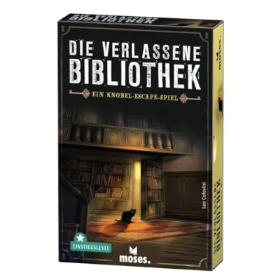 Abbildung von moses. Verlag GmbH 90351 Die verlassene Bibliothek Escape Spiel in der Schachtel Spielmaterial wieder verwendbar Ab 12 Jahren Für 1 4 Spieler, White