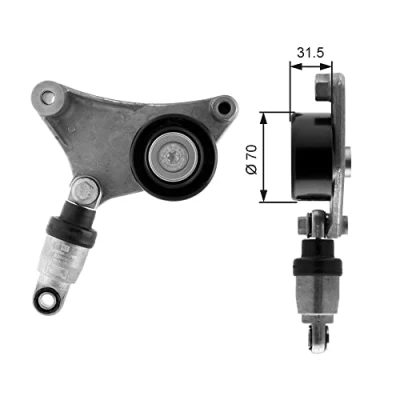 Abbildung von GATES FleetRunner Micro V Kit T38216 Spannrolle TOYOTA: RAV4 III SUV, Avensis II Kombi, SUV