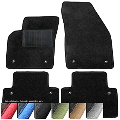 Abbildung von moto MOLTICO Fußmatten Auto Velours Autoteppiche Schwarz Automatten Set 4 teilig passend für Volvo XC60 I 2008 2017 (Schwarze Ziernähte)