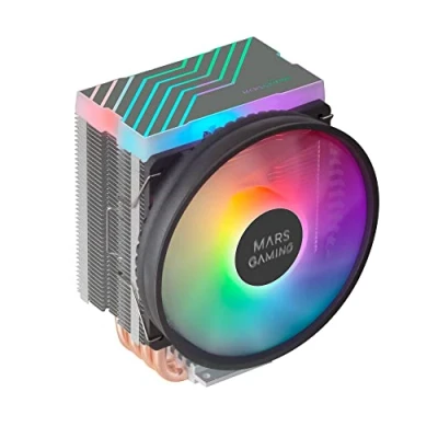 Abbildung von MARSGAMING MCPU44, Dual ARGB CPU Kühlkörper , 4 Heatpipes HCT, TDP 160W, Ultra quiet PWM 11cm Lüfter, Schwarz