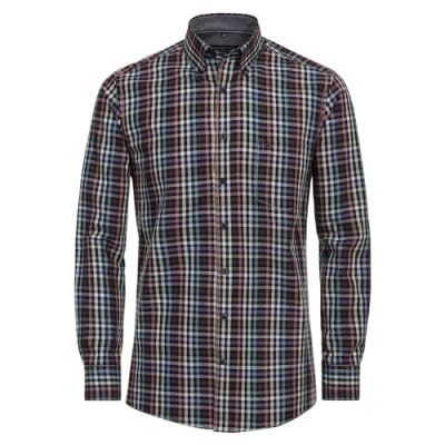 Abbildung von Casamoda Comfort FIT Freizeit Langarm Hemd, Herren, Größe: Large, Rot
