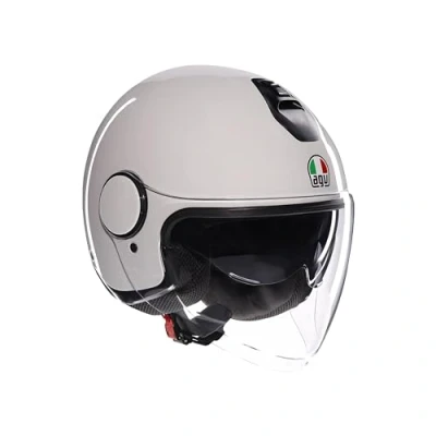 Abbildung von AGV ETERES E2206, Unisex Jet Motorradhelm, Motorrad Helm mit Diebstahlschutzring, Anti Kratz und UV Visier, Technologie zur Sofortigen Schweißabsorption, Materia White, S