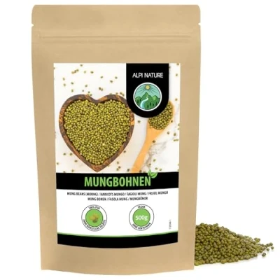 Abbildung von Mungbohnen (500g), Mung Bohnen natürlich, Mungobohnen ohne Zusätze, vegan