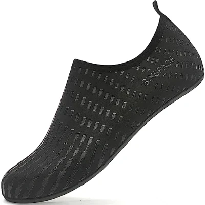 Abbildung von Sixspace Badeschuhe Herren Wasserschuhe Schwimmschuhe Männer Frauen Strandschuhe Barfußschuhe Aquaschuhe(Schwarz 47 EU)
