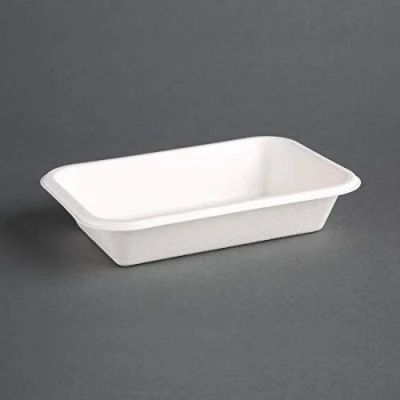 Abbildung von Fiesta Green kompostierbare Bagasse Lebensmittelschalen, 455 ml/16 oz (50er Pack), weiß, mikrowellen (120 C) und ofenfest (230 für 3 Min., gefriergeeignet bis 5 C, DW347