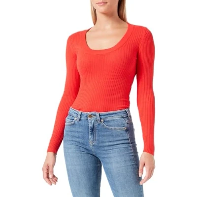 Abbildung von JdY Damen JDYPLUM YSLA L/S O Neck PULLOV KNT Strickpullover, Bittersweet, Small