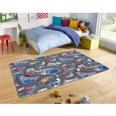 Abbildung von HANSE Home Kinderteppich &quot;Spielteppich Kinder&quot;, rechteckig, Kurzflor, Kinderzimmer, Teppich, Auto, Straßen, Schlafzimmer