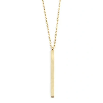 Abbildung von Hey Happiness Lange Kette Stab Rektangel Anhänger, 18K Gold Roségold, Edelstahl Halskette Geo Bar Rechteck hängend, wasserfest