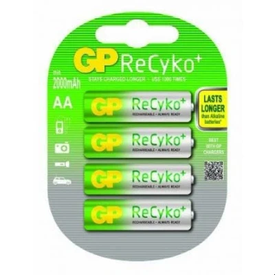 Abbildung von Akku Batterien GP ReCyko NiMH Ready2Use AA Mignon HR06 2000mAh bereits vorgeladen (4 Stück)