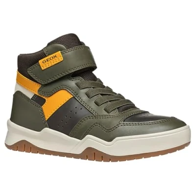 Abbildung von Geox Perth BOY Sneaker high für Kinder, Größe: 28, Dark green/ochre yellow Schuhe