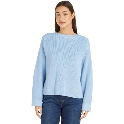 Abbildung von Tommy Hilfiger Stitch Strickpullover, Damen, Größe: Small, Well water