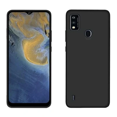 Abbildung von cofi1453® Silikon Hülle Basic kompatibel mit ZTE Blade A51 Case TPU Soft Handy Cover Schutz in Schwarz
