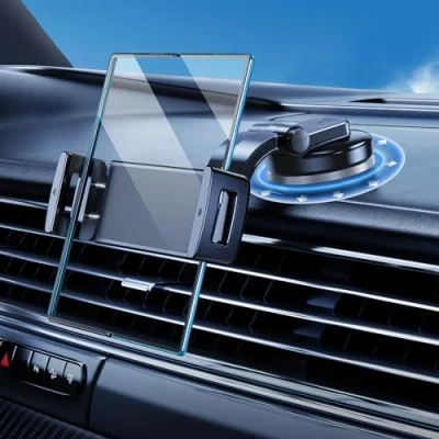 Abbildung von Kfz Handyhalterung für Samsung Galaxy Z Fold 6 5 4 3 Tablet Halterung Auto Armaturenbrett, 360 drehbar, passend iPad Mini 6, Pro, Air, Pixel und mehr