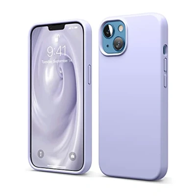 Abbildung von elago Liquid Silicone Case Kompatibel mit iPhone 13 Hülle (6,1&quot;), Hochwertiges Silikon, Rundumschutz Handyhülle : 3 Layer Struktur Schutzhülle, Kratzfestes Weiches Mikrofaserfutter (Violett)